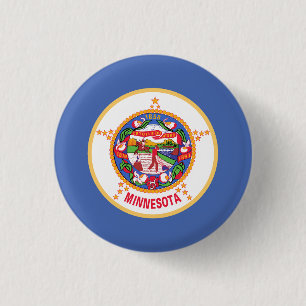Badge Rond 2,50 Cm Drapeau de l'État du Minnesota