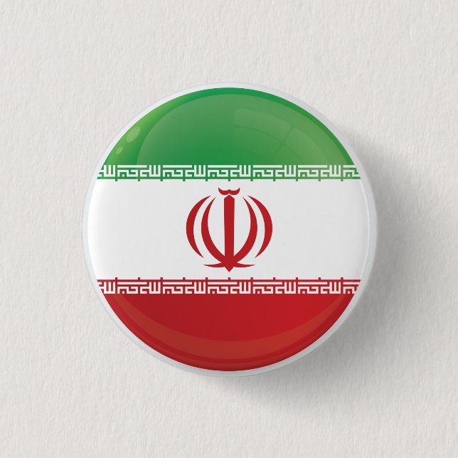 Badge Rond 2,50 Cm Drapeau de l'icône iranienne (Devant)