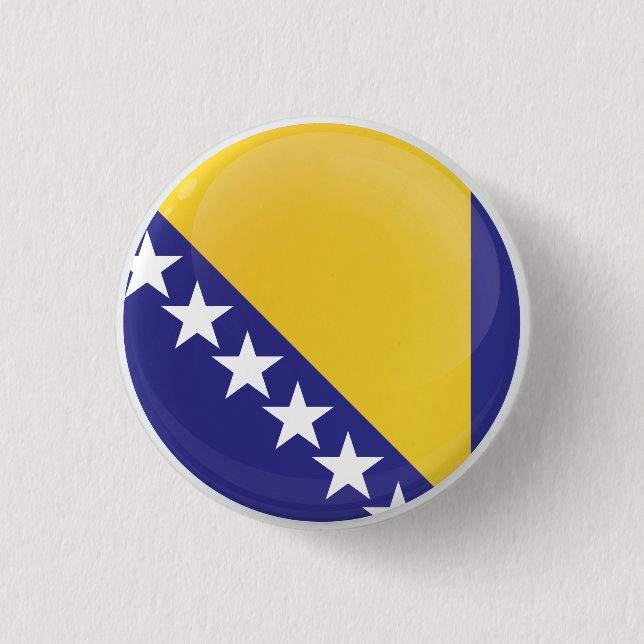 Badge Rond 2,50 Cm Drapeau de l'icône ronde de Bosnie-Herzégovine (Devant)