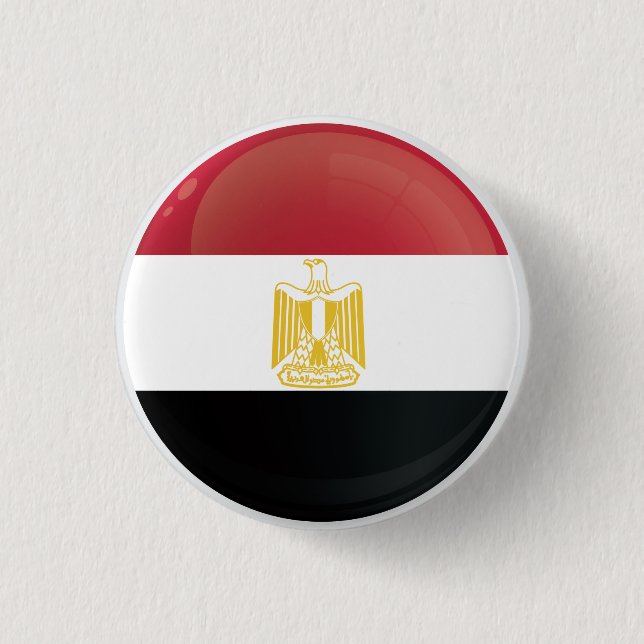 Badge Rond 2,50 Cm Drapeau de l'icône ronde de l'Égypte (Devant)