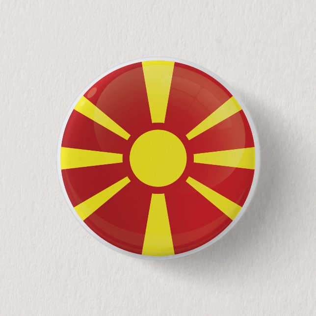 Badge Rond 2,50 Cm Drapeau de l'icône ronde de Macédoine (Devant)