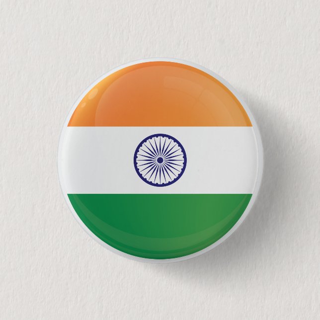Badge Rond 2,50 Cm Drapeau de l'icône ronde indienne (Devant)