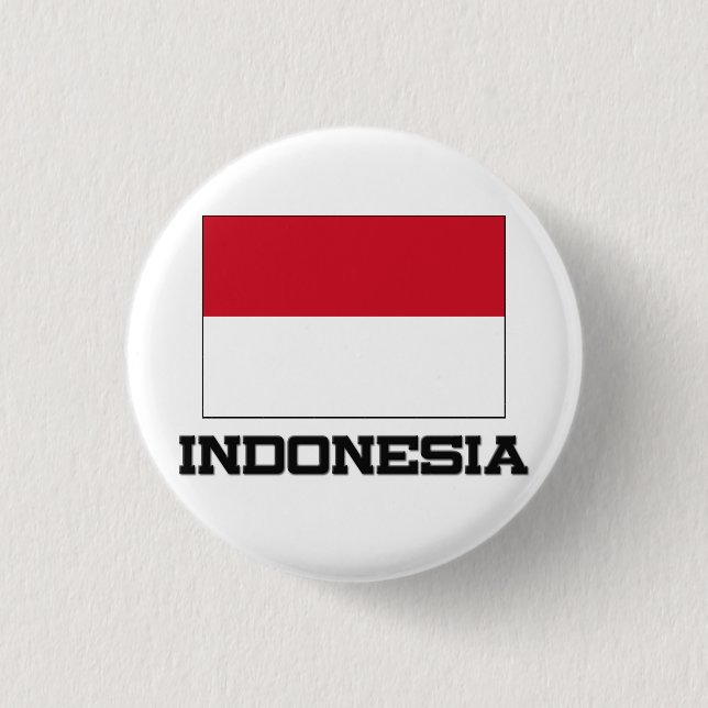 Badge Rond 2,50 Cm Drapeau de l'Indonésie (Devant)