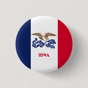 Badge Rond 2,50 Cm Drapeau de l'Iowa