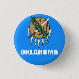 Badge Rond 2,50 Cm Drapeau de l'Oklahoma