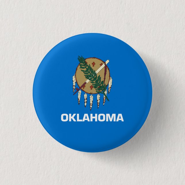 Badge Rond 2,50 Cm Drapeau de l'Oklahoma, drapeau de l'Oklahoma (Devant)