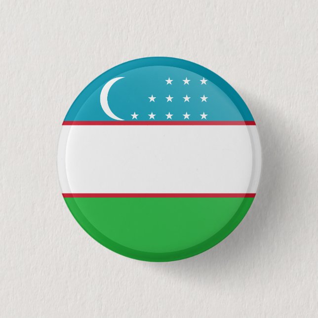 Badge Rond 2,50 Cm Drapeau de l'Ouzbékistan (Devant)