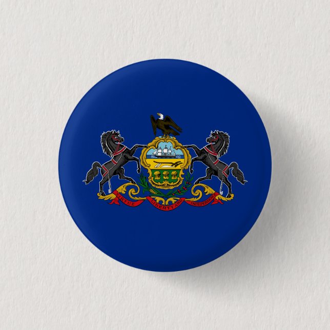 Badge Rond 2,50 Cm Drapeau de Pennsylvanie, Drapeau de Pennsylvanie (Devant)