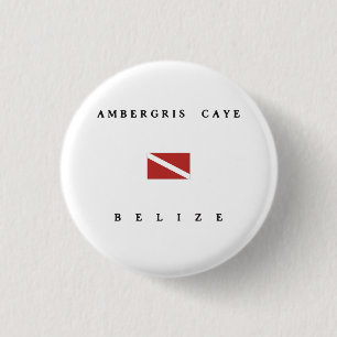 Badge Rond 2,50 Cm Drapeau de piqué de scaphandre de Caye Belize