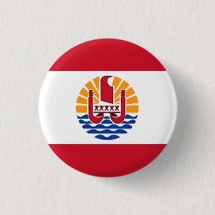 Badge Rond 2,50 Cm Drapeau de Polynésie française