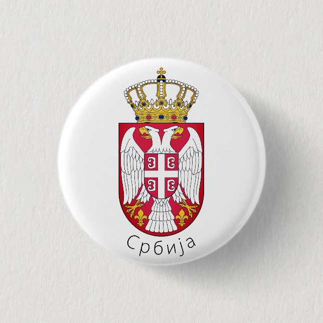 Badge Rond 2,50 Cm Drapeau de Serbie (Devant)