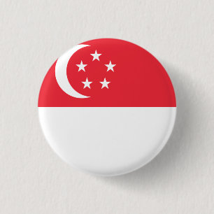 Badge Rond 2,50 Cm Drapeau de Singapour