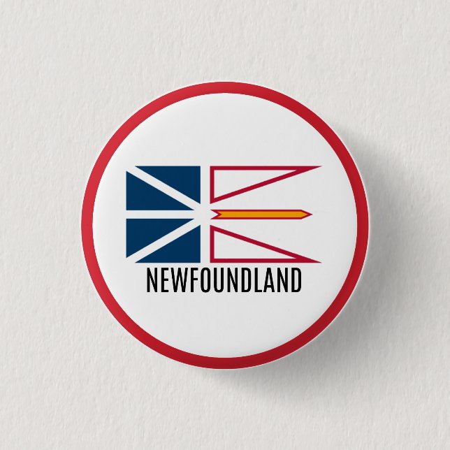Badge Rond 2,50 Cm drapeau de Terre-Neuve (Devant)
