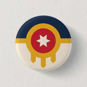 Badge Rond 2,50 Cm Drapeau de Tulsa, Oklahoma