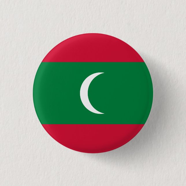 Badge Rond 2,50 Cm Drapeau des Maldives (Devant)