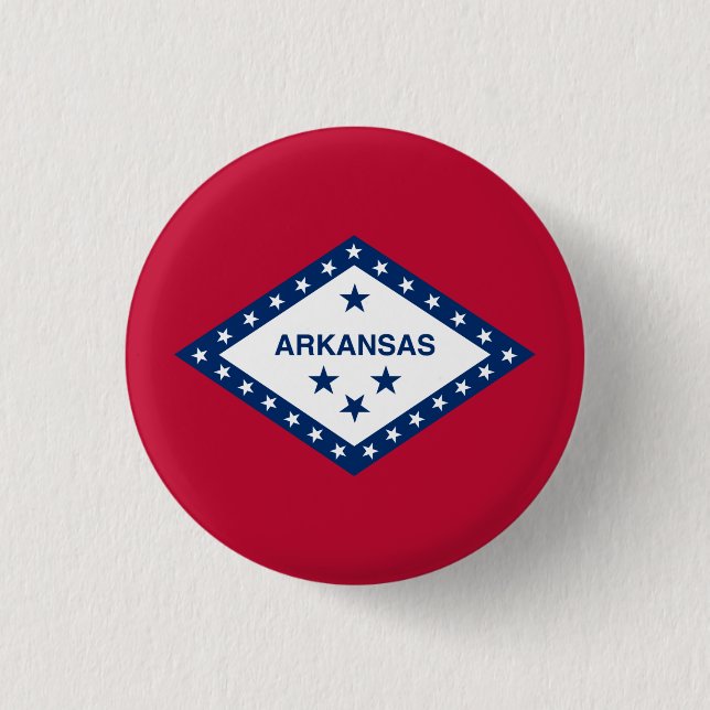Badge Rond 2,50 Cm Drapeau d'État de l'Arkansas (Devant)