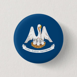 Badge Rond 2,50 Cm Drapeau d'État de Louisiane