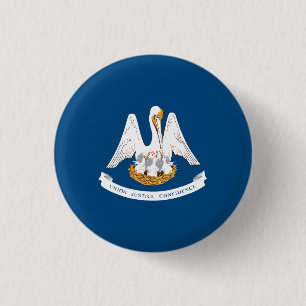 Badge Rond 2,50 Cm Drapeau d'État de Louisiane USA