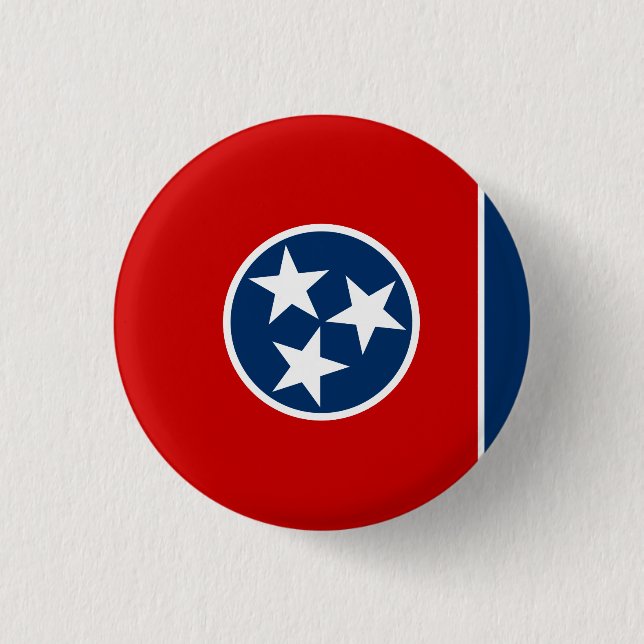 Badge Rond 2,50 Cm Drapeau d'état du Tennessee (Devant)