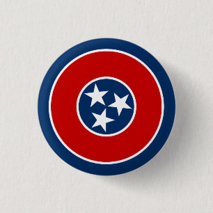 Badge Rond 2,50 Cm Drapeau d'état du Tennessee