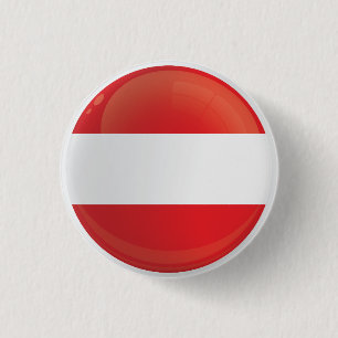 Badge Rond 2,50 Cm Drapeau d'icône ronde Autriche