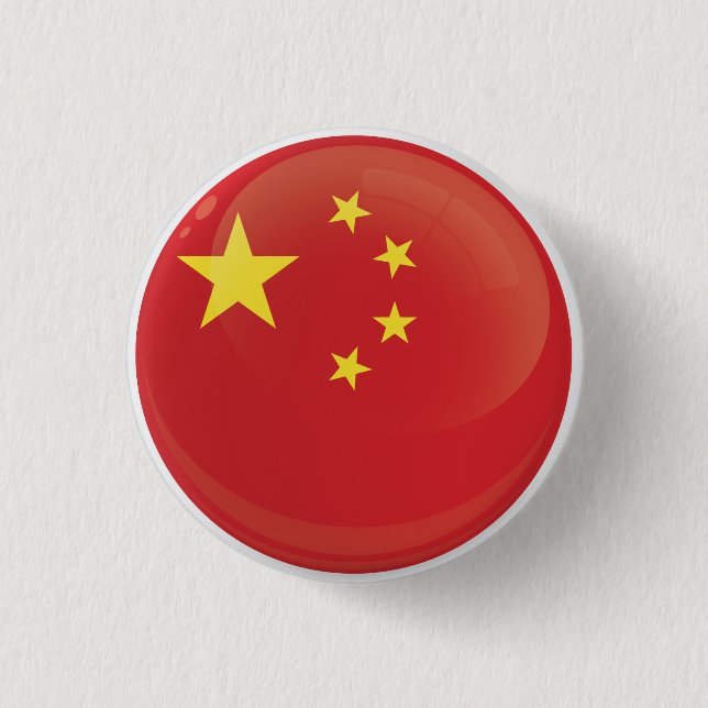 Badge Rond 2,50 Cm Drapeau d'icône ronde Chine (Devant)