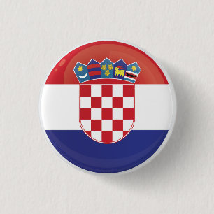 Badge Rond 2,50 Cm Drapeau d'icône ronde Croatie