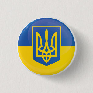 Badge Rond 2,50 Cm Drapeau d'icône ronde de l'Ukraine