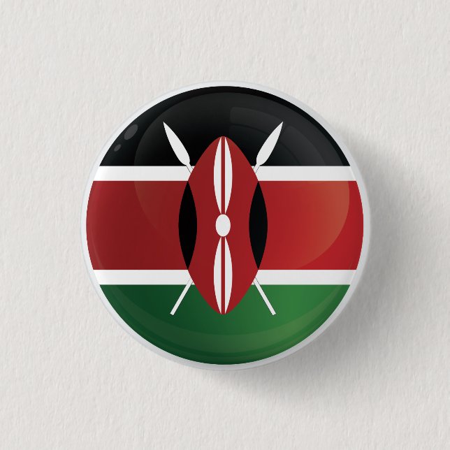 Badge Rond 2,50 Cm Drapeau d'icône ronde du Kenya (Devant)