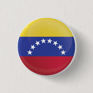 Badge Rond 2,50 Cm Drapeau d'icône ronde du Venezuela