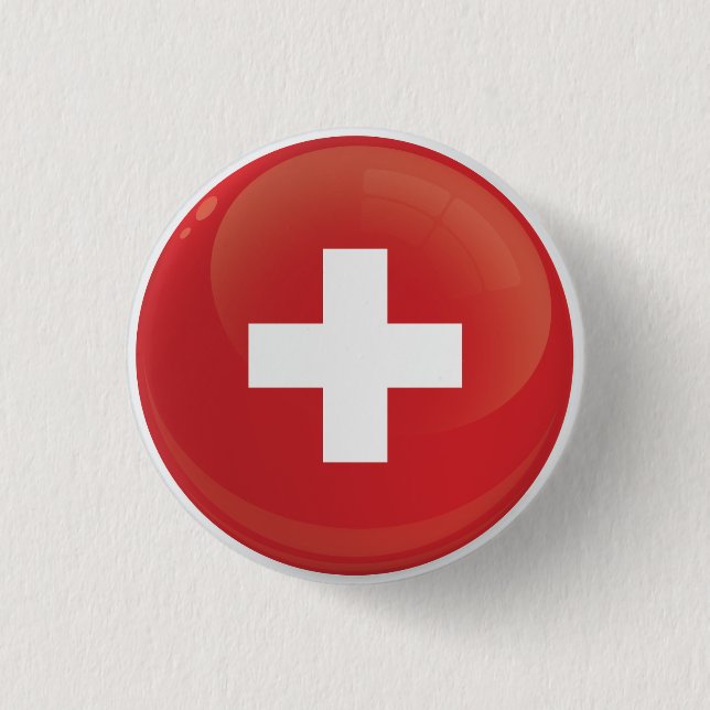 Badge Rond 2,50 Cm Drapeau d'icône ronde Suisse (Devant)