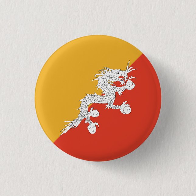 Badge Rond 2,50 Cm Drapeau du Bhoutan patriotique (Devant)