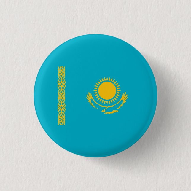 Badge Rond 2,50 Cm Drapeau du Kazakhstan (Devant)