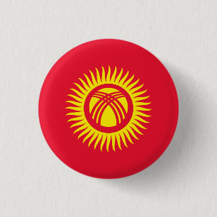 Badge Rond 2,50 Cm Drapeau du Kirghizistan
