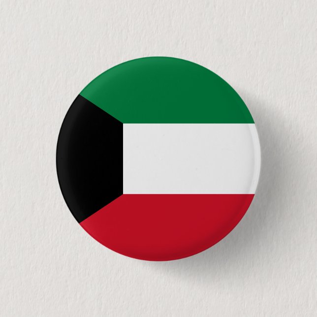 Badge Rond 2,50 Cm Drapeau du Koweït (Devant)
