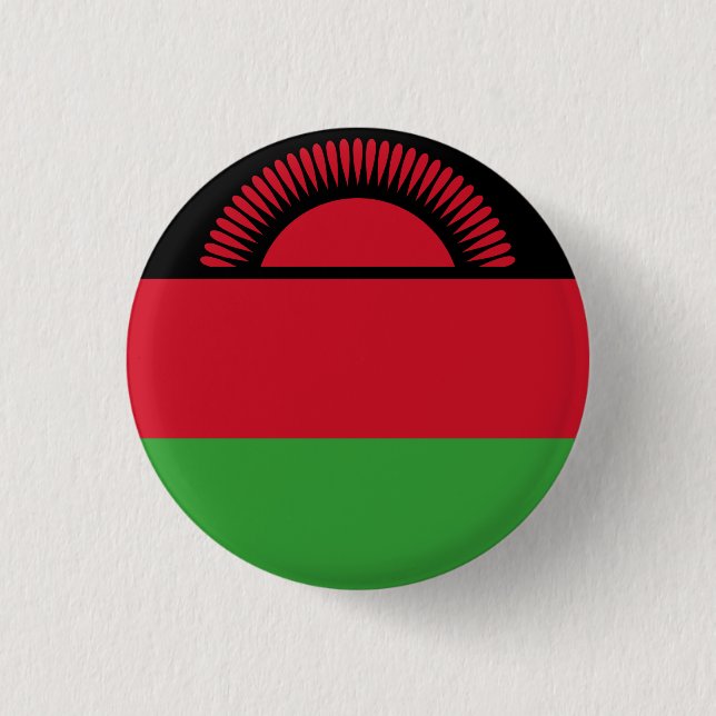 Badge Rond 2,50 Cm Drapeau du Malawi (Devant)