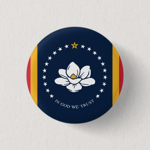 Badge Rond 2,50 Cm Drapeau du Mississippi