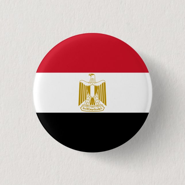 Badge Rond 2,50 Cm Drapeau égyptien, Drapeau égyptien (Devant)