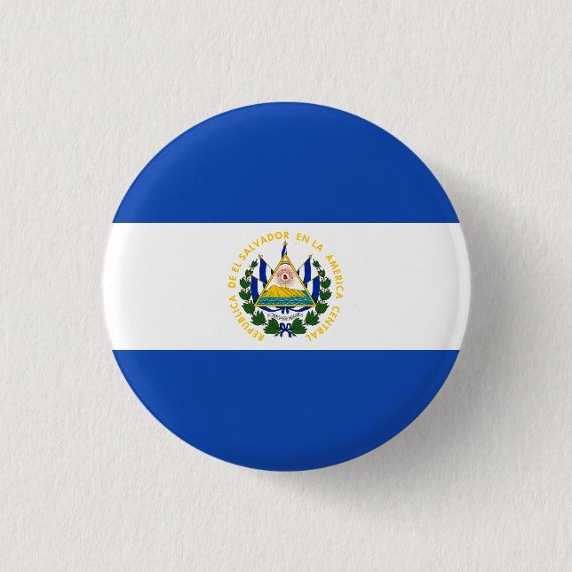 Badge Rond 2,50 Cm Drapeau El Salvador (Devant)