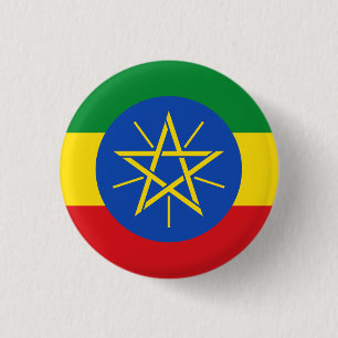 Badge Rond 2,50 Cm Drapeau éthiopien, Drapeau de l'Éthiopie