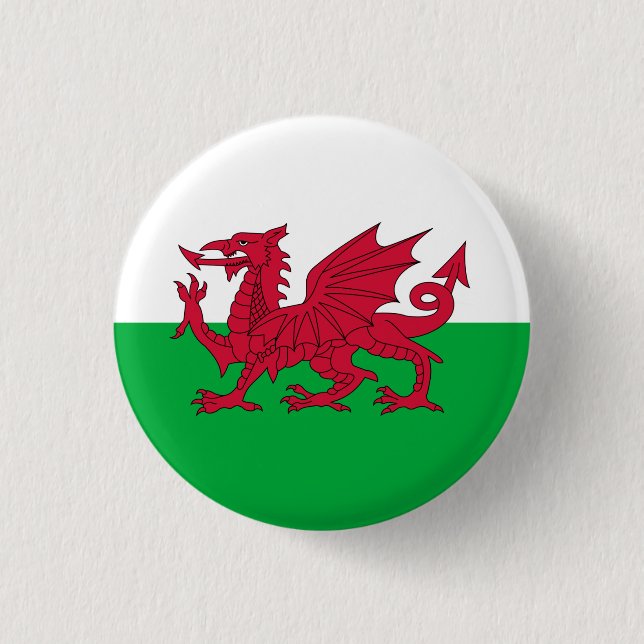 Badge Rond 2,50 Cm Drapeau gallois, Drapeau gallois (Devant)