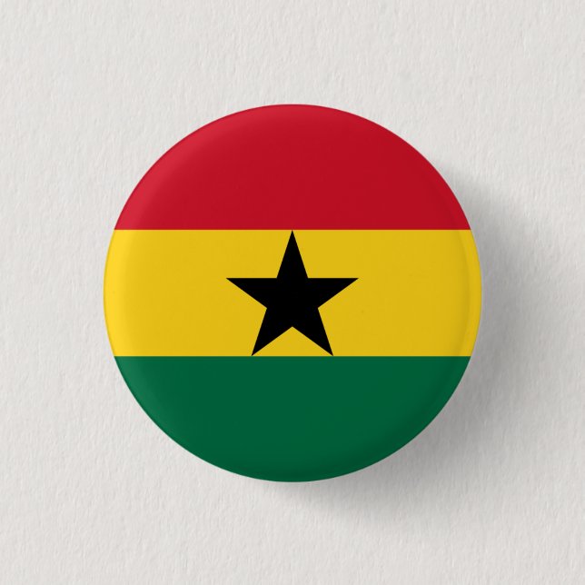 Badge Rond 2,50 Cm Drapeau ghanéen, Drapeau du Ghana (Devant)