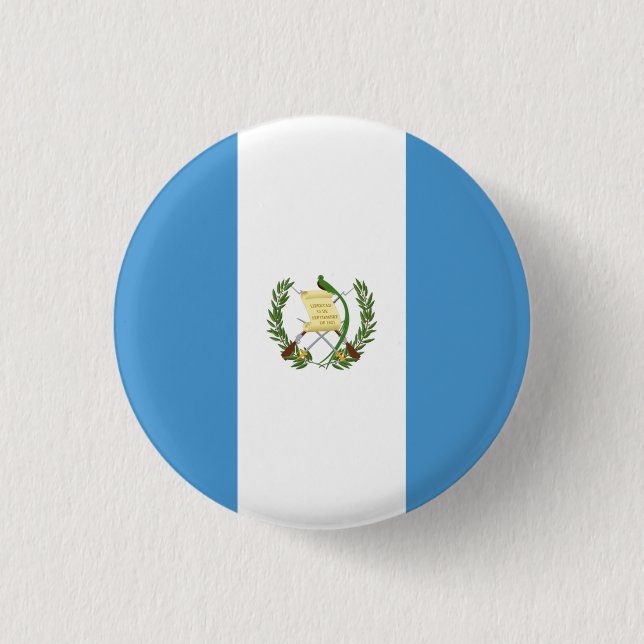 Badge Rond 2,50 Cm Drapeau guatémaltèque, Drapeau du Guatemala (Devant)