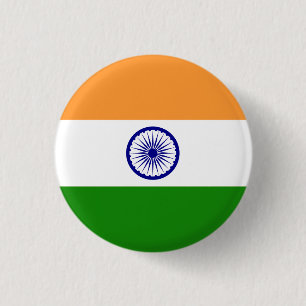 Badge Rond 2,50 Cm Drapeau indien, Drapeau de l'Inde