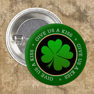 Badge Rond 2,50 Cm Drapeau irlandais, shamrock, Irlande patriotique &