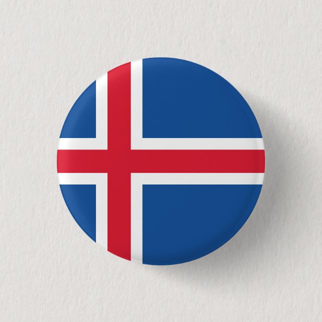 Badge Rond 2,50 Cm Drapeau Islande (Devant)