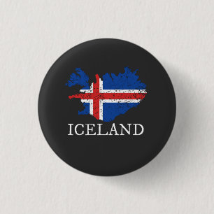 Badge Rond 2,50 Cm Drapeau Islande