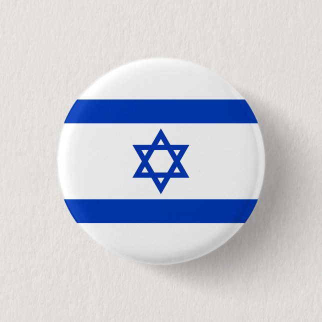 Badge Rond 2,50 Cm Drapeau israélien, Drapeau d'Israël (Devant)