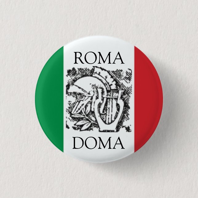 Badge Rond 2,50 Cm drapeau italien ROMA, DOMA (Devant)