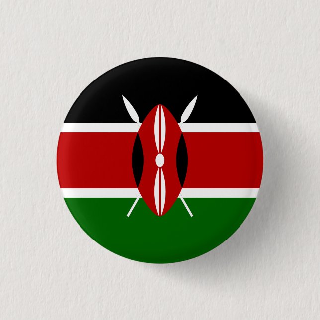Badge Rond 2,50 Cm Drapeau kényan, Drapeau du Kenya (Devant)